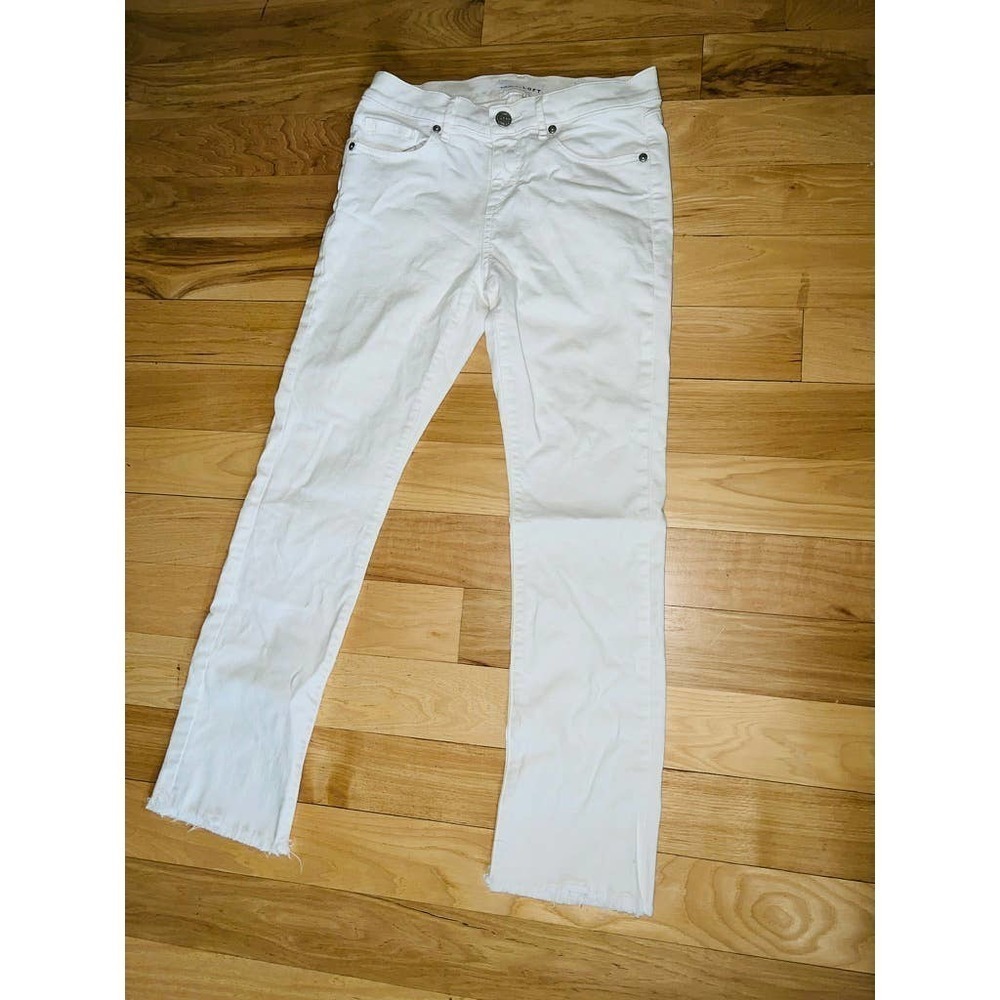 Loft Straight Leg White Jeans
